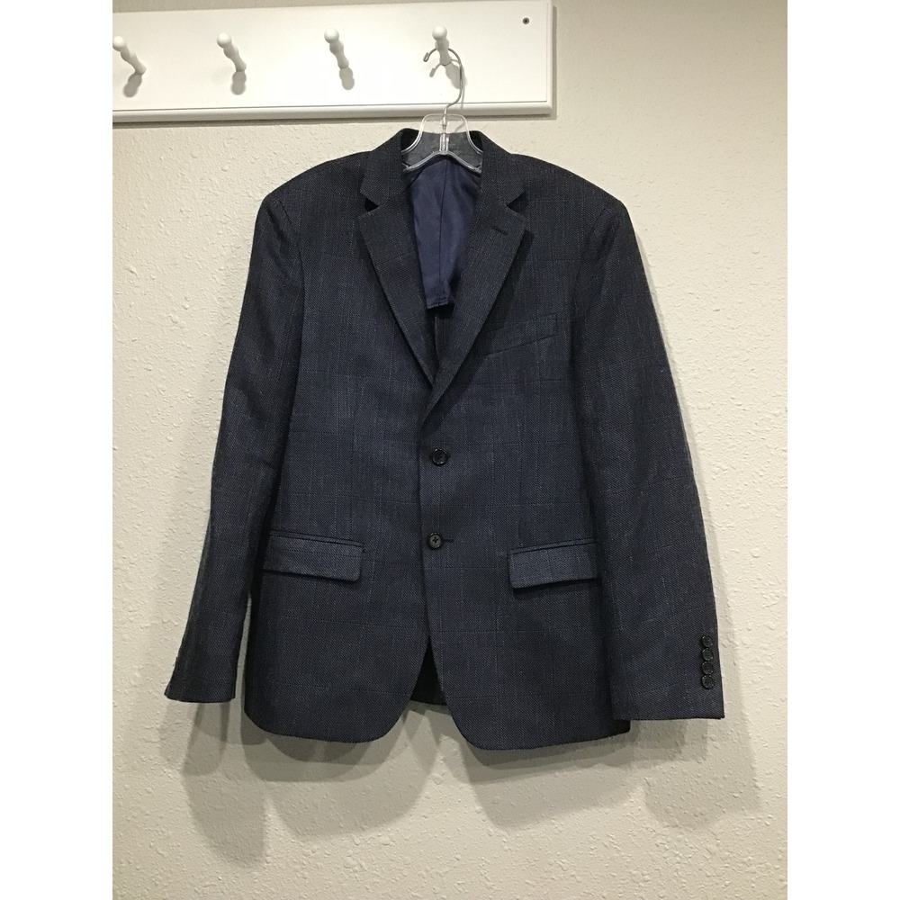 Lauren Ralph Lauren Men's Navy Textured Wool Silk Linen Blazer 38S Sport Coat